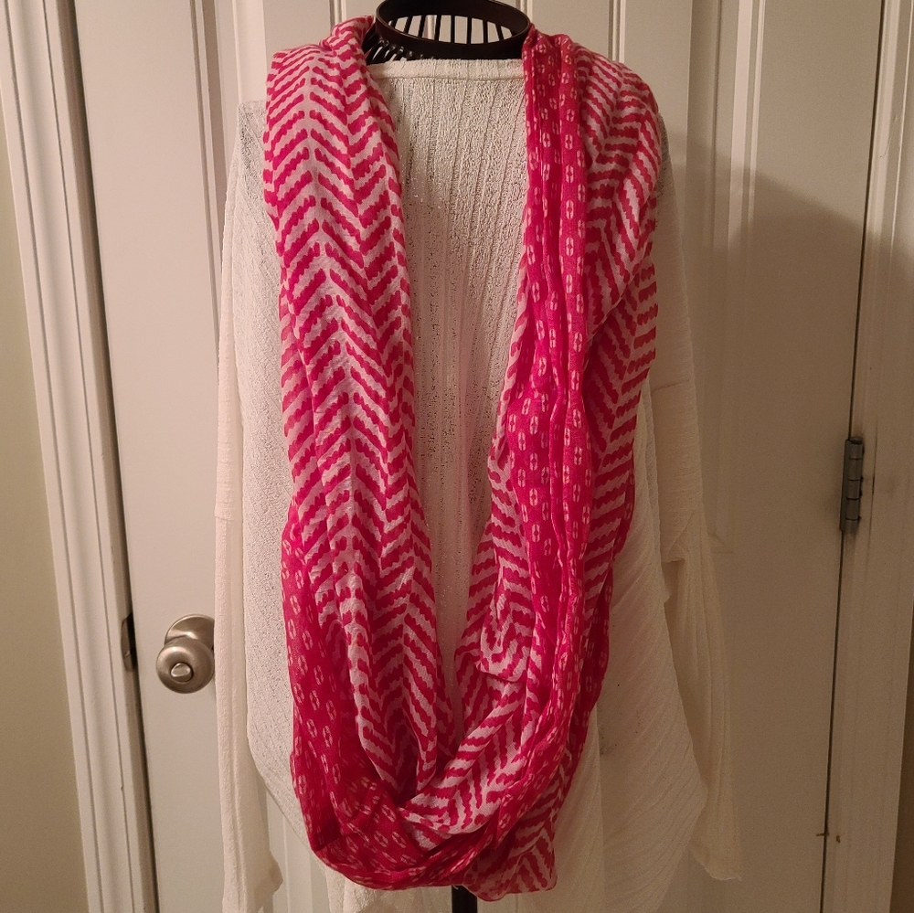 Pink Printed Infinity Scarf